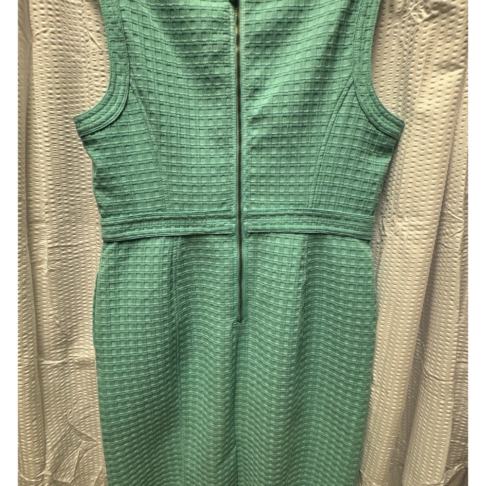 Liz‎ Claiborne Aqua Green Sheath Midi Dress Scoop Neck Midi Size 12 Sleeveless - Picture 7 of 11